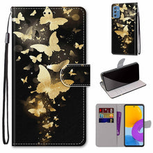 Load image into Gallery viewer, Coloured Drawing Cross Texture Horizontal Flip Leather Phone Case with Holder &amp; Card Slots &amp; Wallet &amp; Lanyard, For Samsung Galaxy A53 5G, For Samsung Galaxy M52 5G