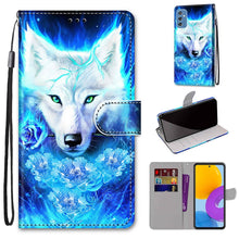 Load image into Gallery viewer, Coloured Drawing Cross Texture Horizontal Flip Leather Phone Case with Holder &amp; Card Slots &amp; Wallet &amp; Lanyard, For Samsung Galaxy A53 5G, For Samsung Galaxy M52 5G