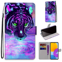 Load image into Gallery viewer, Coloured Drawing Cross Texture Horizontal Flip Leather Phone Case with Holder &amp; Card Slots &amp; Wallet &amp; Lanyard, For Samsung Galaxy A53 5G, For Samsung Galaxy M52 5G