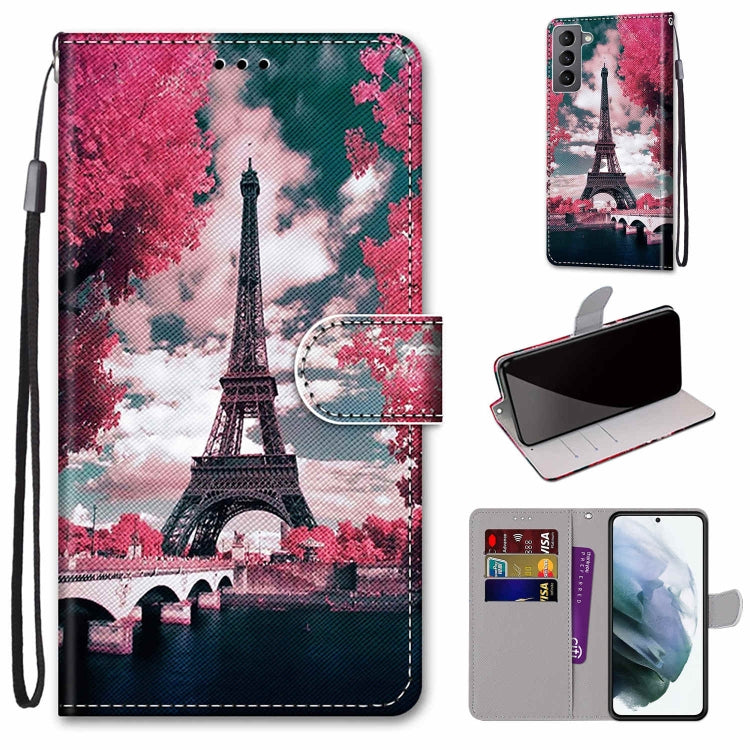Coloured Drawing Cross Texture Horizontal Flip Leather Phone Case with Holder & Card Slots & Wallet & Lanyard, For Samsung Galaxy S22 5G, For Samsung Galaxy S22+ 5G