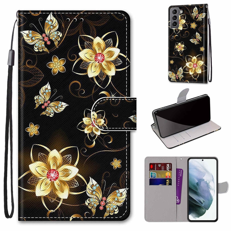 Coloured Drawing Cross Texture Horizontal Flip Leather Phone Case with Holder & Card Slots & Wallet & Lanyard, For Samsung Galaxy S22 5G, For Samsung Galaxy S22+ 5G