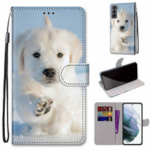 Load image into Gallery viewer, Coloured Drawing Cross Texture Horizontal Flip Leather Phone Case with Holder &amp; Card Slots &amp; Wallet &amp; Lanyard, For Samsung Galaxy S22 5G, For Samsung Galaxy S22+ 5G