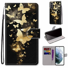 Load image into Gallery viewer, Coloured Drawing Cross Texture Horizontal Flip Leather Phone Case with Holder &amp; Card Slots &amp; Wallet &amp; Lanyard, For Samsung Galaxy S22 5G, For Samsung Galaxy S22+ 5G