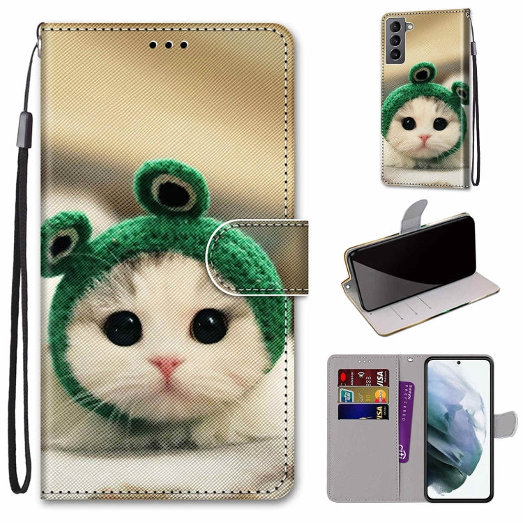 Coloured Drawing Cross Texture Horizontal Flip Leather Phone Case with Holder & Card Slots & Wallet & Lanyard, For Samsung Galaxy S22 5G, For Samsung Galaxy S22+ 5G