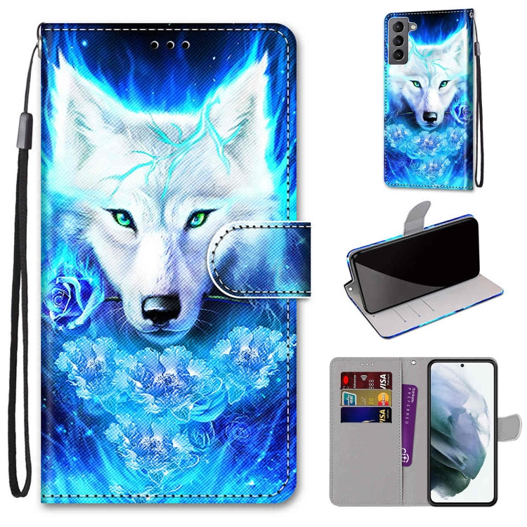 Coloured Drawing Cross Texture Horizontal Flip Leather Phone Case with Holder & Card Slots & Wallet & Lanyard, For Samsung Galaxy S22 5G, For Samsung Galaxy S22+ 5G