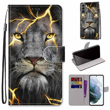 Load image into Gallery viewer, Coloured Drawing Cross Texture Horizontal Flip Leather Phone Case with Holder &amp; Card Slots &amp; Wallet &amp; Lanyard, For Samsung Galaxy S22 5G, For Samsung Galaxy S22+ 5G