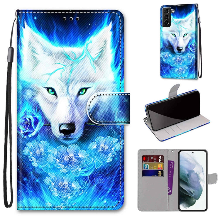 Coloured Drawing Cross Texture Horizontal Flip Leather Phone Case with Holder & Card Slots & Wallet & Lanyard, For Samsung Galaxy S22 5G, For Samsung Galaxy S22+ 5G