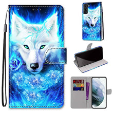 Load image into Gallery viewer, Coloured Drawing Cross Texture Horizontal Flip Leather Phone Case with Holder &amp; Card Slots &amp; Wallet &amp; Lanyard, For Samsung Galaxy S22 5G, For Samsung Galaxy S22+ 5G