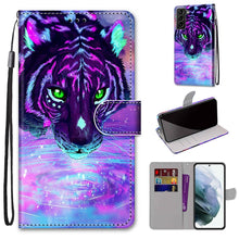 Load image into Gallery viewer, Coloured Drawing Cross Texture Horizontal Flip Leather Phone Case with Holder &amp; Card Slots &amp; Wallet &amp; Lanyard, For Samsung Galaxy S22 5G, For Samsung Galaxy S22+ 5G
