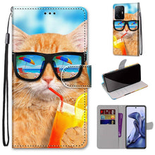 Load image into Gallery viewer, Coloured Drawing Cross Texture Horizontal Flip Leather Phone Case with Holder &amp; Card Slots &amp; Wallet &amp; Lanyard, For Xiaomi 11T / 11T Pro, For Samsung Galaxy A03 Core