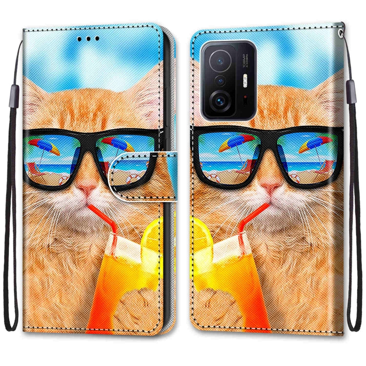 Coloured Drawing Cross Texture Horizontal Flip Leather Phone Case with Holder & Card Slots & Wallet & Lanyard, For Xiaomi 11T / 11T Pro, For Samsung Galaxy A03 Core
