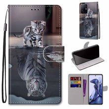Load image into Gallery viewer, Coloured Drawing Cross Texture Horizontal Flip Leather Phone Case with Holder &amp; Card Slots &amp; Wallet &amp; Lanyard, For Xiaomi 11T / 11T Pro, For Samsung Galaxy A03 Core