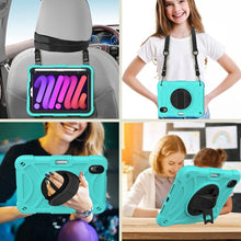 Load image into Gallery viewer, PC Hybrid Silicone Tablet Case with Holder &amp; Hand Strap &amp; Shoulder Strap, For iPad mini 6 / mini 2024