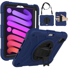 Load image into Gallery viewer, PC Hybrid Silicone Tablet Case with Holder &amp; Hand Strap &amp; Shoulder Strap, For iPad mini 6 / mini 2024