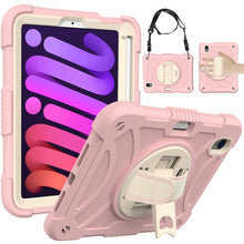 Load image into Gallery viewer, PC Hybrid Silicone Tablet Case with Holder &amp; Hand Strap &amp; Shoulder Strap, For iPad mini 6 / mini 2024