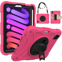 Load image into Gallery viewer, PC Hybrid Silicone Tablet Case with Holder &amp; Hand Strap &amp; Shoulder Strap, For iPad mini 6 / mini 2024