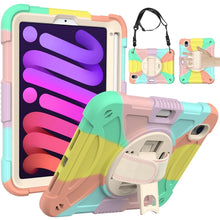 Load image into Gallery viewer, PC Hybrid Silicone Tablet Case with Holder &amp; Hand Strap &amp; Shoulder Strap, For iPad mini 6 / mini 2024