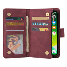 Load image into Gallery viewer, Multifunctional Phone Leather Case with Card Slot &amp; Holder &amp; Zipper Wallet &amp; Photo Frame, For iPhone 13 mini, For iPhone 13, For iPhone 13 Pro, For iPhone 13 Pro Max