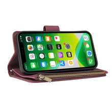 Load image into Gallery viewer, Multifunctional Phone Leather Case with Card Slot &amp; Holder &amp; Zipper Wallet &amp; Photo Frame, For iPhone 13 mini, For iPhone 13, For iPhone 13 Pro, For iPhone 13 Pro Max