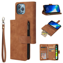 Load image into Gallery viewer, Multifunctional Phone Leather Case with Card Slot &amp; Holder &amp; Zipper Wallet &amp; Photo Frame, For iPhone 13 mini, For iPhone 13, For iPhone 13 Pro, For iPhone 13 Pro Max