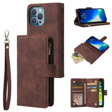 Load image into Gallery viewer, Multifunctional Phone Leather Case with Card Slot &amp; Holder &amp; Zipper Wallet &amp; Photo Frame, For iPhone 13 mini, For iPhone 13, For iPhone 13 Pro, For iPhone 13 Pro Max