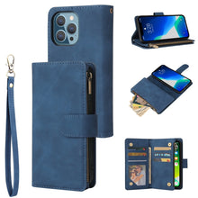Load image into Gallery viewer, Multifunctional Phone Leather Case with Card Slot &amp; Holder &amp; Zipper Wallet &amp; Photo Frame, For iPhone 13 mini, For iPhone 13, For iPhone 13 Pro, For iPhone 13 Pro Max