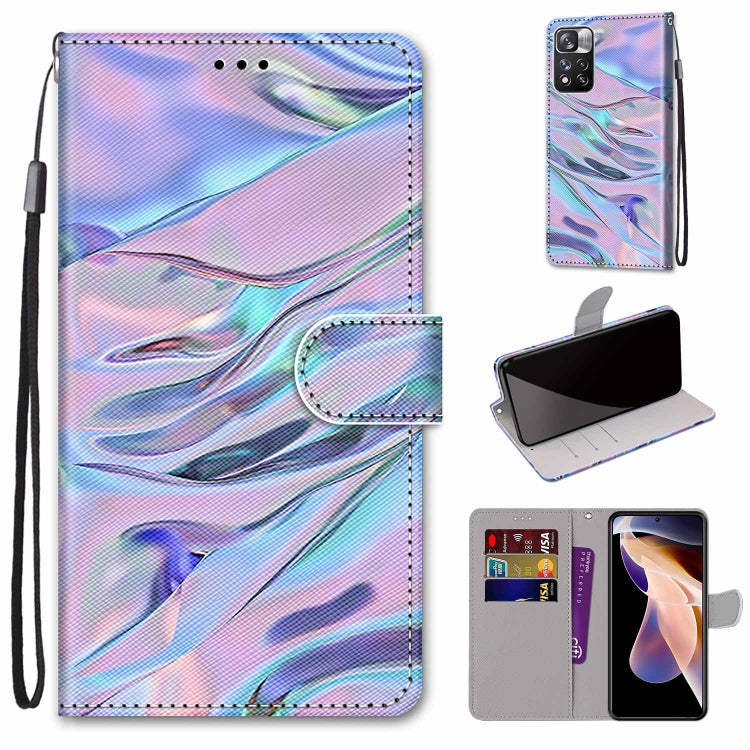 Coloured Drawing Cross Texture Horizontal Flip PU Phone Leather Case with Holder & Card Slots & Wallet & Lanyard(Colorful Layer, For Xiaomi Redmi Note 11 Pro / 11 Pro+ Global, For Xiaomi Mi 11T / 11T Pro