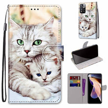 Load image into Gallery viewer, Coloured Drawing Cross Texture Horizontal Flip PU Phone Leather Case with Holder &amp; Card Slots &amp; Wallet &amp; Lanyard(Colorful Layer, For Xiaomi Redmi Note 11 Pro / 11 Pro+ Global, For Xiaomi Mi 11T / 11T Pro