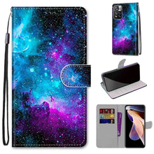 Load image into Gallery viewer, Coloured Drawing Cross Texture Horizontal Flip PU Phone Leather Case with Holder &amp; Card Slots &amp; Wallet &amp; Lanyard(Colorful Layer, For Xiaomi Redmi Note 11 Pro / 11 Pro+ Global, For Xiaomi Mi 11T / 11T Pro