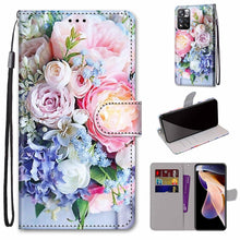 Load image into Gallery viewer, Coloured Drawing Cross Texture Horizontal Flip PU Phone Leather Case with Holder &amp; Card Slots &amp; Wallet &amp; Lanyard(Colorful Layer, For Xiaomi Redmi Note 11 Pro / 11 Pro+ Global, For Xiaomi Mi 11T / 11T Pro