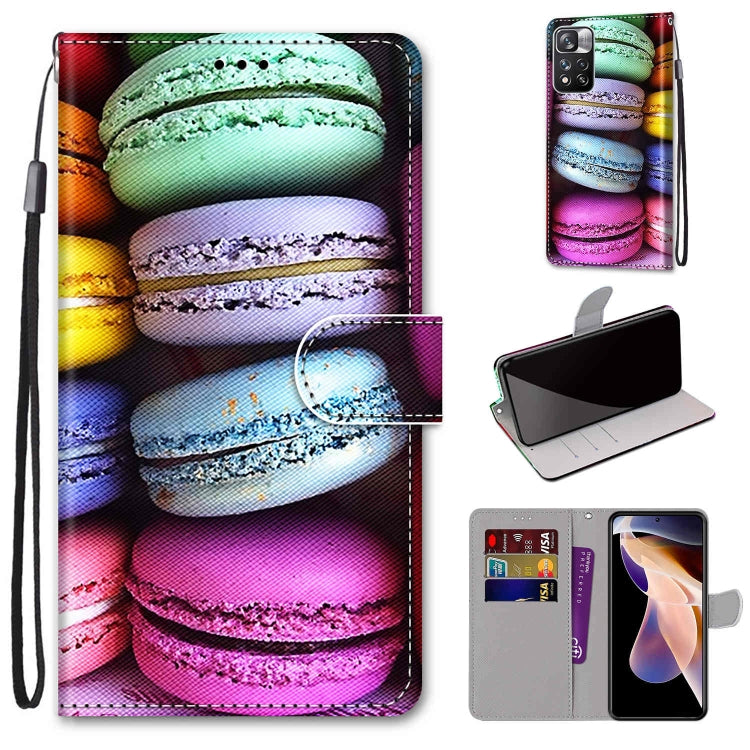 Coloured Drawing Cross Texture Horizontal Flip PU Phone Leather Case with Holder & Card Slots & Wallet & Lanyard(Colorful Layer, For Xiaomi Redmi Note 11 Pro / 11 Pro+ Global, For Xiaomi Mi 11T / 11T Pro
