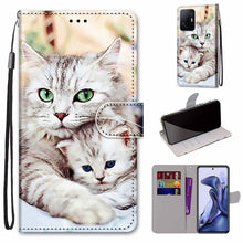 Load image into Gallery viewer, Coloured Drawing Cross Texture Horizontal Flip PU Phone Leather Case with Holder &amp; Card Slots &amp; Wallet &amp; Lanyard(Colorful Layer, For Xiaomi Redmi Note 11 Pro / 11 Pro+ Global, For Xiaomi Mi 11T / 11T Pro