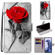Load image into Gallery viewer, Coloured Drawing Cross Texture Horizontal Flip PU Phone Leather Case with Holder &amp; Card Slots &amp; Wallet &amp; Lanyard(Colorful Layer, For Xiaomi Redmi Note 11 Pro / 11 Pro+ Global, For Xiaomi Mi 11T / 11T Pro