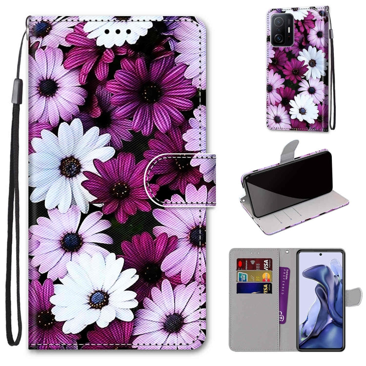 Coloured Drawing Cross Texture Horizontal Flip PU Phone Leather Case with Holder & Card Slots & Wallet & Lanyard(Colorful Layer, For Xiaomi Redmi Note 11 Pro / 11 Pro+ Global, For Xiaomi Mi 11T / 11T Pro