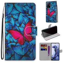 Load image into Gallery viewer, Coloured Drawing Cross Texture Horizontal Flip PU Phone Leather Case with Holder &amp; Card Slots &amp; Wallet &amp; Lanyard(Colorful Layer, For Xiaomi Redmi Note 11 Pro / 11 Pro+ Global, For Xiaomi Mi 11T / 11T Pro