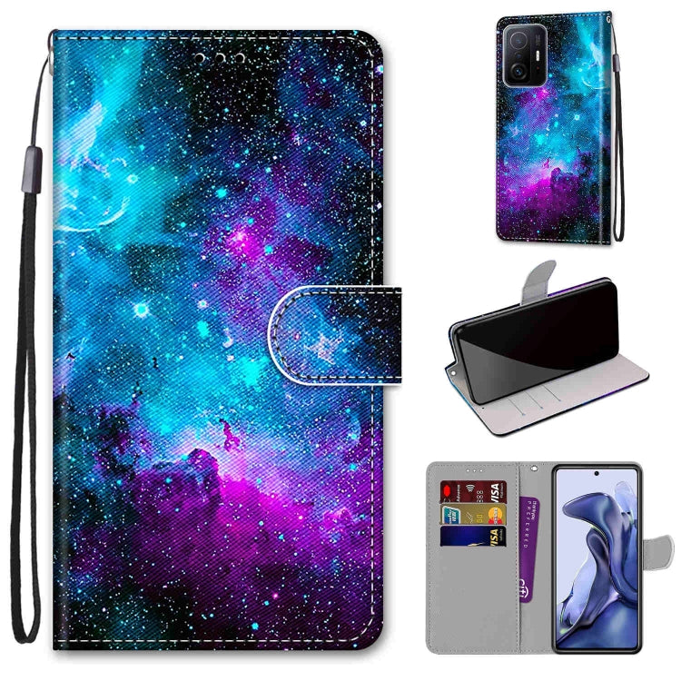 Coloured Drawing Cross Texture Horizontal Flip PU Phone Leather Case with Holder & Card Slots & Wallet & Lanyard(Colorful Layer, For Xiaomi Redmi Note 11 Pro / 11 Pro+ Global, For Xiaomi Mi 11T / 11T Pro
