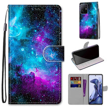 Load image into Gallery viewer, Coloured Drawing Cross Texture Horizontal Flip PU Phone Leather Case with Holder &amp; Card Slots &amp; Wallet &amp; Lanyard(Colorful Layer, For Xiaomi Redmi Note 11 Pro / 11 Pro+ Global, For Xiaomi Mi 11T / 11T Pro