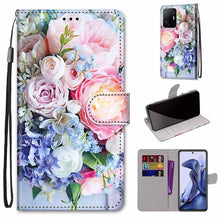 Load image into Gallery viewer, Coloured Drawing Cross Texture Horizontal Flip PU Phone Leather Case with Holder &amp; Card Slots &amp; Wallet &amp; Lanyard(Colorful Layer, For Xiaomi Redmi Note 11 Pro / 11 Pro+ Global, For Xiaomi Mi 11T / 11T Pro