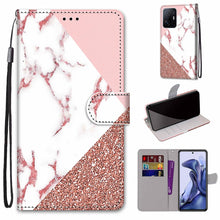 Load image into Gallery viewer, Coloured Drawing Cross Texture Horizontal Flip PU Phone Leather Case with Holder &amp; Card Slots &amp; Wallet &amp; Lanyard(Colorful Layer, For Xiaomi Redmi Note 11 Pro / 11 Pro+ Global, For Xiaomi Mi 11T / 11T Pro