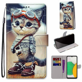 Coloured Drawing Cross Texture Horizontal Flip PU Phone Leather Case with Holder & Card Slots & Wallet & Lanyard(Colorful Layer, For Samsung Galaxy A03 Core, For Samsung Galaxy A03s 166mm Version