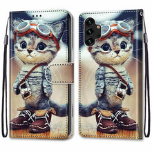 Load image into Gallery viewer, Coloured Drawing Cross Texture Horizontal Flip PU Phone Leather Case with Holder &amp; Card Slots &amp; Wallet &amp; Lanyard(Colorful Layer, For Samsung Galaxy A13 4G, For Samsung Galaxy A13 5G