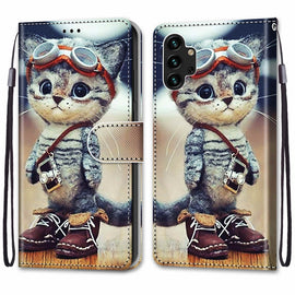 Coloured Drawing Cross Texture Horizontal Flip PU Phone Leather Case with Holder & Card Slots & Wallet & Lanyard(Colorful Layer, For Samsung Galaxy A13 4G, For Samsung Galaxy A13 5G