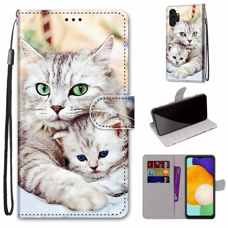 Coloured Drawing Cross Texture Horizontal Flip PU Phone Leather Case with Holder & Card Slots & Wallet & Lanyard(Colorful Layer, For Samsung Galaxy A13 4G, For Samsung Galaxy A13 5G