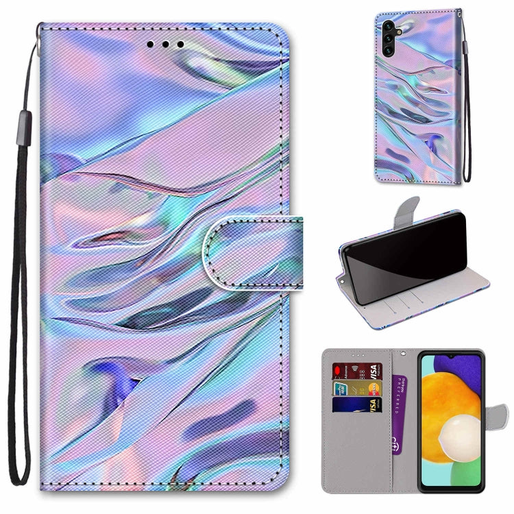 Coloured Drawing Cross Texture Horizontal Flip PU Phone Leather Case with Holder & Card Slots & Wallet & Lanyard(Colorful Layer, For Samsung Galaxy A13 4G, For Samsung Galaxy A13 5G