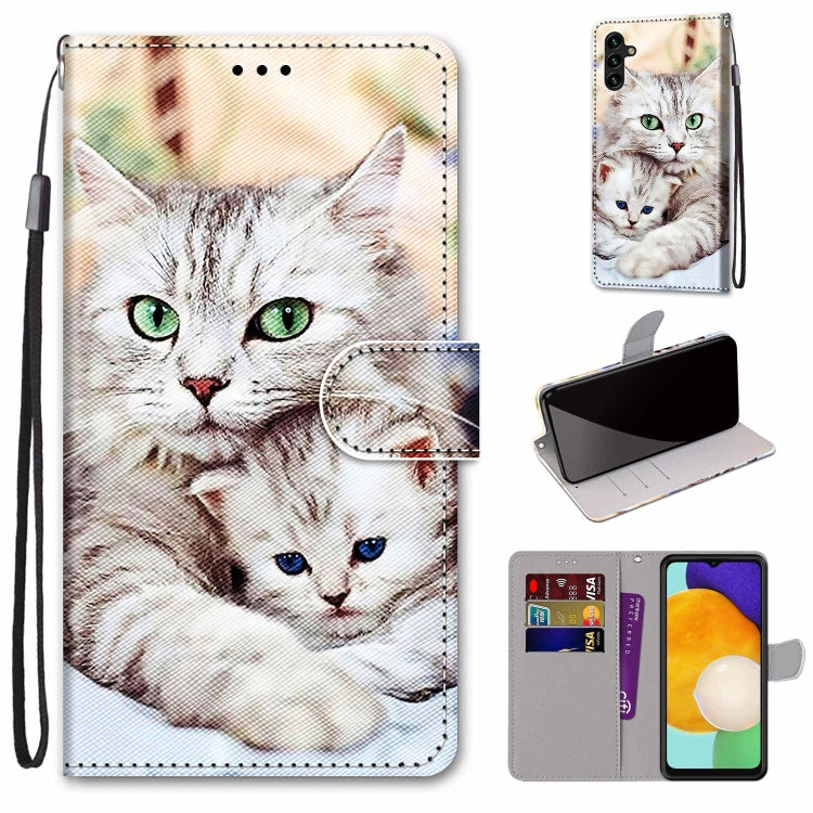 Coloured Drawing Cross Texture Horizontal Flip PU Phone Leather Case with Holder & Card Slots & Wallet & Lanyard(Colorful Layer, For Samsung Galaxy A13 4G, For Samsung Galaxy A13 5G