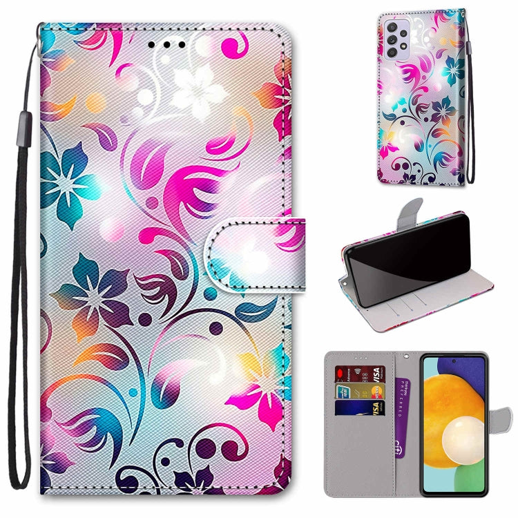 Coloured Drawing Cross Texture Horizontal Flip PU Phone Leather Case with Holder & Card Slots & Wallet & Lanyard(Colorful Layer, For Samsung Galaxy A33 5G, For Samsung Galaxy A53 5G Global