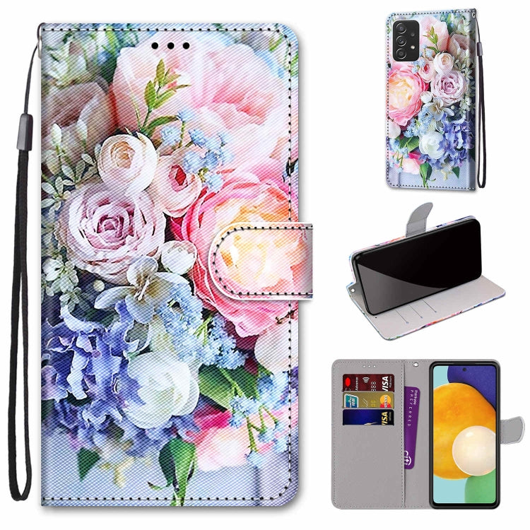 Coloured Drawing Cross Texture Horizontal Flip PU Phone Leather Case with Holder & Card Slots & Wallet & Lanyard(Colorful Layer, For Samsung Galaxy A33 5G, For Samsung Galaxy A53 5G Global