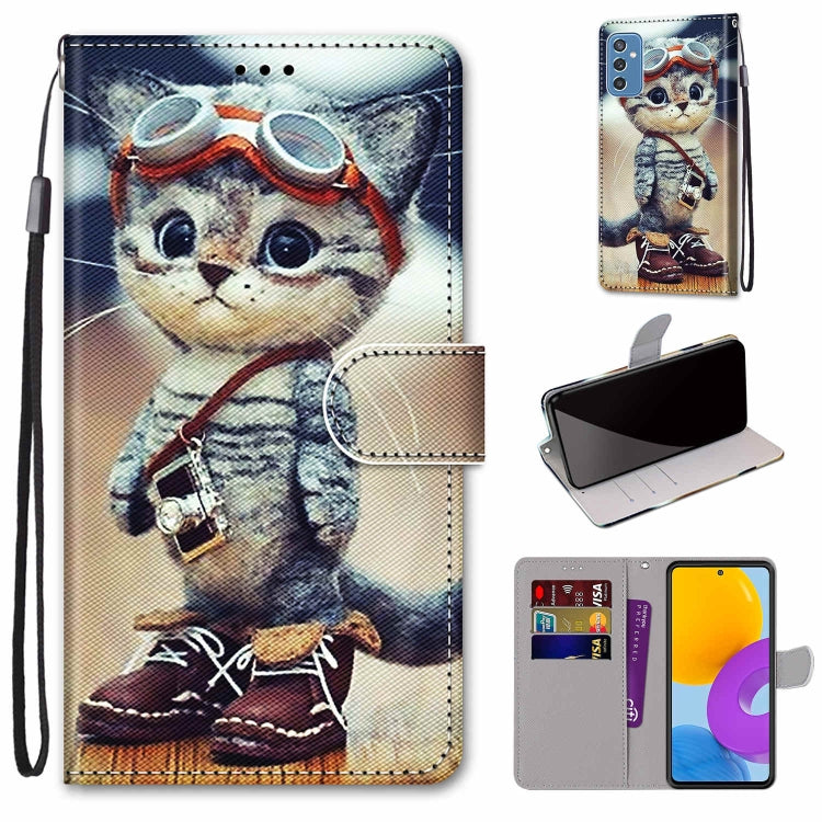 Coloured Drawing Cross Texture Horizontal Flip PU Phone Leather Case with Holder & Card Slots & Wallet & Lanyard(Colorful Layer, For Samsung Galaxy M52 5G, For Samsung Galaxy S22 5G