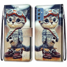 Load image into Gallery viewer, Coloured Drawing Cross Texture Horizontal Flip PU Phone Leather Case with Holder &amp; Card Slots &amp; Wallet &amp; Lanyard(Colorful Layer, For Samsung Galaxy M52 5G, For Samsung Galaxy S22 5G