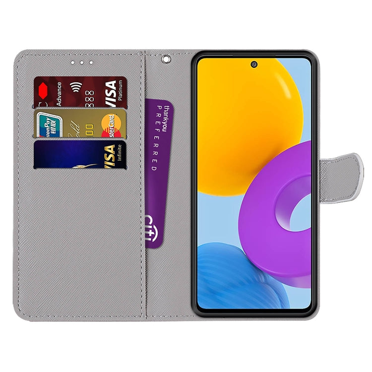Coloured Drawing Cross Texture Horizontal Flip PU Phone Leather Case with Holder & Card Slots & Wallet & Lanyard(Colorful Layer, For Samsung Galaxy M52 5G, For Samsung Galaxy S22 5G